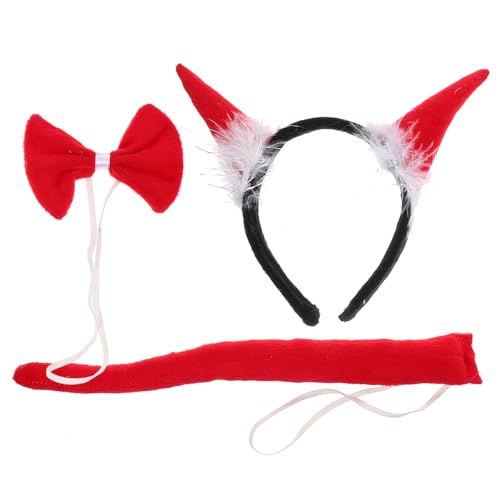 FRCOLOR 1 Satz Horn-Stirnband-Set Cosplay Ochsenkostüm Tierkostüm Kuhmädchenhut Halloween Stier zartes Kostüm Kindergartenkostüm dekoratives Frackkostüm Stoff rot von FRCOLOR