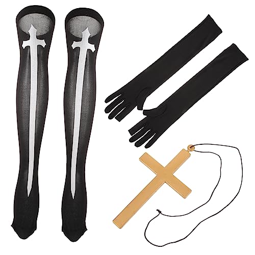 FRCOLOR 1 Satz Karnevalsnonnen-set Beängstigend Erwachsene Nonnenkostüm Für Weiße Strümpfe Für Halskette Gothic Nonnenkostüme Für Gemeinde Nonnenkostüm Für Damen Nonne Zubehör Tuch FRCOLOR 1 Satz Karnevalsnonnen-set Beängstigend Erwachsene Nonnenkostüm Für Weiße Strümpfe Für Halskette Gothic Nonnenkostüme Für Gemeinde Nonnenkostüm Für Damen Nonne Zubehör Tuch von FRCOLOR