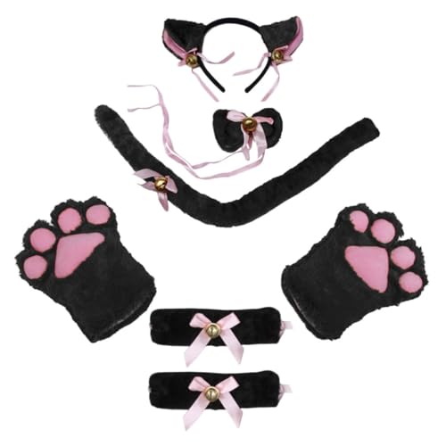 FRCOLOR 1 Satz Katzenkostüm mit Katzenohren Haarreif Pfotenhandschuhen Teiliges Cosplay Zubehör für Karneval Halloween Kostümpartys Tierkostüm Requisiten für Festliche Auftritte FRCOLOR 1 Satz Katzenkostüm mit Katzenohren Haarreif Pfotenhandschuhen Teiliges Cosplay Zubehör für Karneval Halloween Kostümpartys Tierkostüm Requisiten für Festliche Auftritte von FRCOLOR