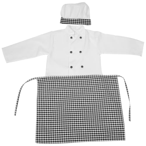 FRCOLOR 1 Satz Kochkostüm für Rollenspiele Kochjacke Schürze und Bäckerhut für Kleine für Kreatives und Lernaktivitäten von FRCOLOR