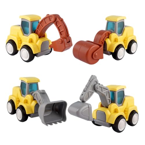 FRCOLOR 1 Satz Konstruktionsfahrzeug Spielzeugset für Teiliges mit Realistischen Modellen von Bagger Bulldozer und Straßenwalze für Drinnen und Draußen Fördert Kreativität und von FRCOLOR