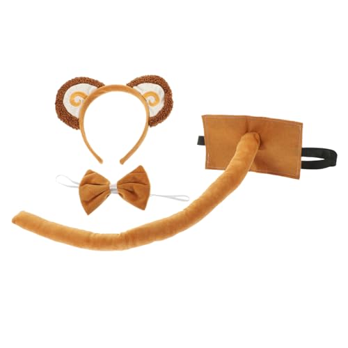 FRCOLOR 1 Satz Kopfschmuck mit Affenohren Kind Party tierische Ohren realistisch Karikatur Cosplay Affenkostüm-Requisiten Ohrenstirnband Tier-Stirnband-Kostüm Affenstirnband -Fleece von FRCOLOR