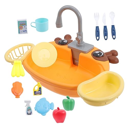 FRCOLOR 1 Satz Küchenspüle mit Fließendem Wasser Lernspielzeug für Rollenspiel Waschbecken mit Zubehör für Mädchen Automatisches Wassersystem Kreatives und Kognitive Entwicklung FRCOLOR 1 Satz Küchenspüle mit Fließendem Wasser Lernspielzeug für Rollenspiel Waschbecken mit Zubehör für Mädchen Automatisches Wassersystem Kreatives und Kognitive Entwicklung von FRCOLOR