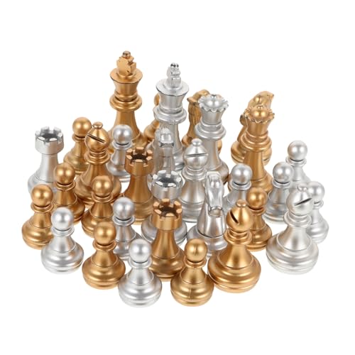 FRCOLOR 1 Satz Kunststoff Schachfiguren Elektropolierte Gold und Silberfarbene Schachspielstücke für Internationale Brettspiele für Schachliebhaber Ersatz für Beschädigte Figuren FRCOLOR 1 Satz Kunststoff Schachfiguren Elektropolierte Gold und Silberfarbene Schachspielstücke für Internationale Brettspiele für Schachliebhaber Ersatz für Beschädigte Figuren von FRCOLOR