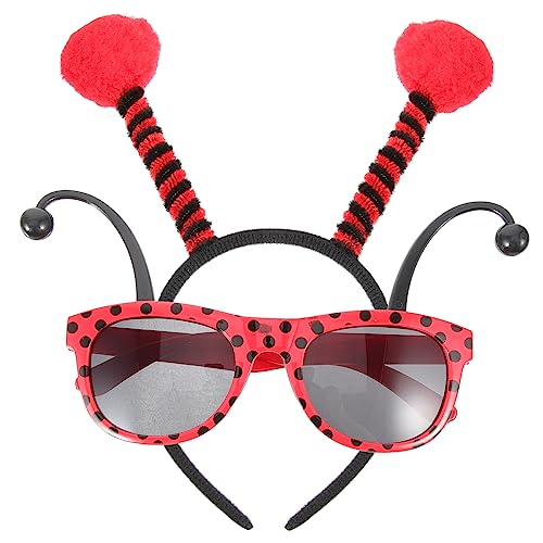 FRCOLOR 1 Satz Ladybug -Kopfschmuckbrille Fest Marienkäfer-Stirnband Modisch Ladykäferbrille Kopfbedeckung Marienkäfer-Cosplay Marienkäferstirnbänder Halloween Kostümzubehör Plastik von FRCOLOR