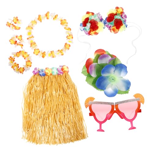 FRCOLOR 1 Satz Luau-Cosplay-Versorgung Luau-Partybevorzugung party brille hawaii kopfschmuck Hula-Rock-Set hawaiianische Luau-Partydekorationen Hawaii-Dekorationen für die Party Plastik von FRCOLOR