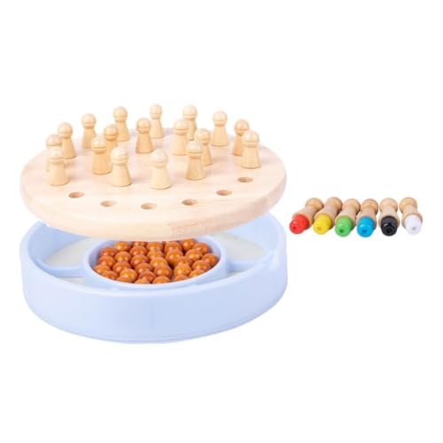 FRCOLOR 1 Satz Memory Schachspiel für Holzspielzeug mit Aufbewahrungsbox Lernspiel für Gedächtnistraining und Intellektuelle Entwicklung Geeignet für Anfänger und Familien von FRCOLOR