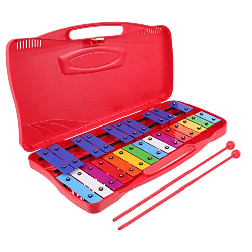 FRCOLOR 1 Satz Metallophon für Buntes Percussion Instrument aus Aluminium Rot Kognitives zur Musikalischen Pädagogisches Musikinstrument für Kleine Musiker von FRCOLOR