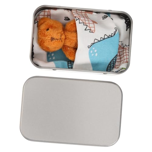FRCOLOR 1 Satz Mini Bär im Blechkasten Plüschbär Ornament für für Geburtstagsfeiern Hochzeiten Weihnachten und Mehr Süßes Stofftier für von FRCOLOR