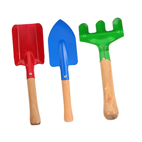 FRCOLOR 1 Satz Mini Gartenwerkzeugset für Teiliges mit Schaufel und Rechen für Gartenarbeit und Spiel im Freien Sicheres Material Leicht und Handlich für Kleine Hände von FRCOLOR