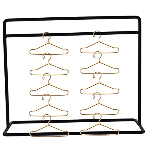 FRCOLOR 1 Satz Mini Kleiderständer für Puppen Teiliges mit Kleiderbügeln und Kleiderrack für Puppenkleidung für Puppenhaus Zubehör und Kreative Aufbewahrung von FRCOLOR