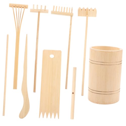 FRCOLOR 1 Satz Mini Zen Garten Rechen Set Teiliges Set für Sandkunst und Dekoration Gartenwerkzeug für Kreative Sandgärten und Rustikale Wohnaccessoires von FRCOLOR