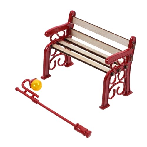 FRCOLOR 1 Satz Miniatur Gartenbank und Straßenlampe Set Teiliges Modell für Puppenhaus Rot für Miniatur Landschaften und Kreative Dekorationen FRCOLOR 1 Satz Miniatur Gartenbank und Straßenlampe Set Teiliges Modell für Puppenhaus Rot für Miniatur Landschaften und Kreative Dekorationen von FRCOLOR