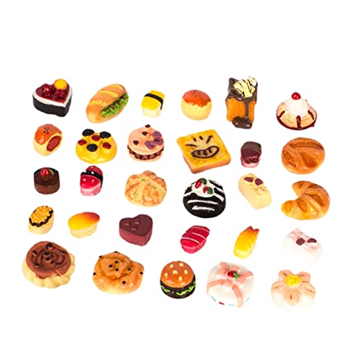 FRCOLOR Miniatur Lebensmittel Satz Dekorative Kleiner Desserts aus Kunstharz Spielzeug für Kinder Lebensmittel Vortäuschung Küchenzubehör für Miniaturhäuser von FRCOLOR