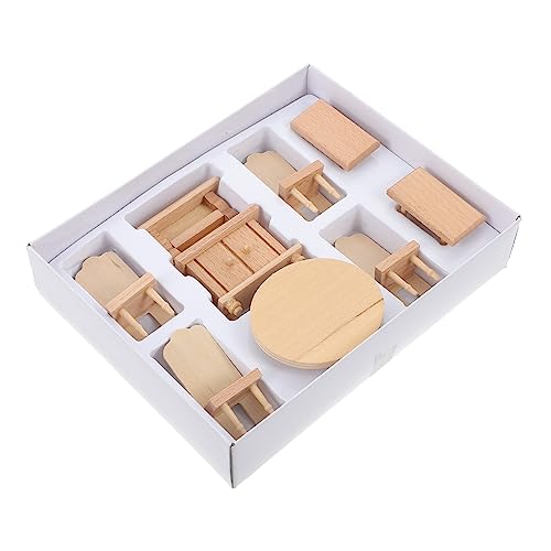 FRCOLOR 1 Satz Miniatur Möbel Set für Puppenhaus Teiliges Tisch und Stuhlset für Kreatives Spiel und Rollenspiele Fördert Soziale Fähigkeiten und Fantasie von FRCOLOR