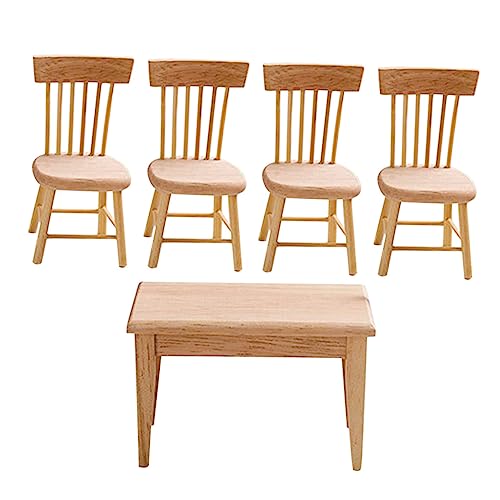 FRCOLOR 1 Satz Miniaturmöbel Set aus Holz für Puppenhäuser Tisch und Stühle Kreatives für Rollenspiele und Dekoration Mini Häusern FRCOLOR 1 Satz Miniaturmöbel Set aus Holz für Puppenhäuser Tisch und Stühle Kreatives für Rollenspiele und Dekoration Mini Häusern von FRCOLOR