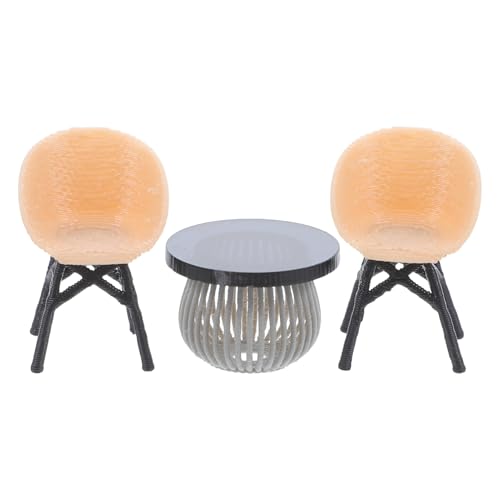 FRCOLOR 1 Satz Miniaturmöbel Set für Puppenhaus Teiliges Set mit Tisch und Rattanstühlen für Gartenornamente und Kreative Landschaftsdekoration für DIY Projekte und Ausstellungen FRCOLOR 1 Satz Miniaturmöbel Set für Puppenhaus Teiliges Set mit Tisch und Rattanstühlen für Gartenornamente und Kreative Landschaftsdekoration für DIY Projekte und Ausstellungen von FRCOLOR