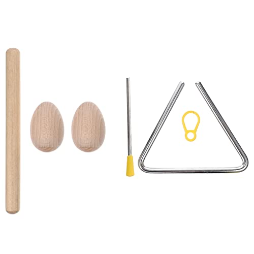 FRCOLOR 3 Stück Handpercussion Triangel für Erwachsene Musikinstrument aus Rostfreiem Stahl Leicht und Tragbar für Musikalische Früherziehung und Rhythmusspiel von FRCOLOR