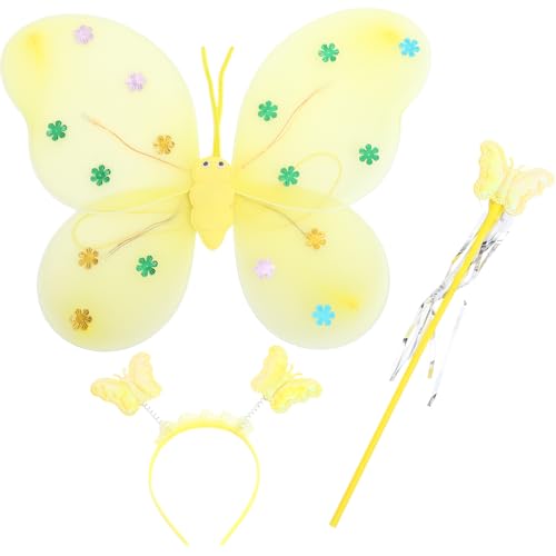 FRCOLOR 1 Satz Pailletten -Schmetterlingsflügel Mädchen Dekorationen Fee Requisiten für Schmetterlingsflügel Schmetterlingsflügel-Stirnband-Zauberstab Schmetterling Kostüm Stoff Gelb FRCOLOR 1 Satz Pailletten -Schmetterlingsflügel Mädchen Dekorationen Fee Requisiten für Schmetterlingsflügel Schmetterlingsflügel-Stirnband-Zauberstab Schmetterling Kostüm Stoff Gelb von FRCOLOR