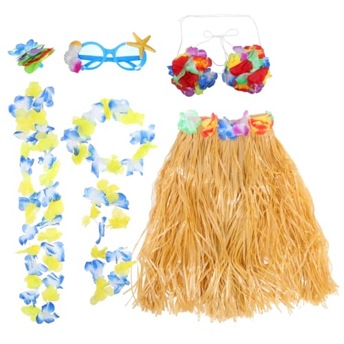 FRCOLOR 1 Satz Partygirlande Luau-cosplay-versorgung Luau-anziehzubehör Luau-outfit Luau-party- Luau-partybevorzugung Grasröcke Hawaii-kleid Für Frauen Hula-röcke Für Frauen Plastik von FRCOLOR