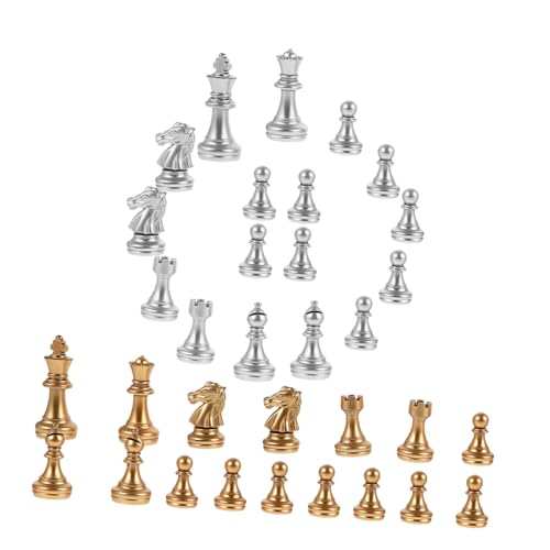 FRCOLOR 1 Satz Schachfiguren aus Verchromtem Gold und Silber Internationale Schachfiguren für Brettspiele Geeignet für Schachbrett Dekorationen für Schachliebhaber FRCOLOR 1 Satz Schachfiguren aus Verchromtem Gold und Silber Internationale Schachfiguren für Brettspiele Geeignet für Schachbrett Dekorationen für Schachliebhaber von FRCOLOR