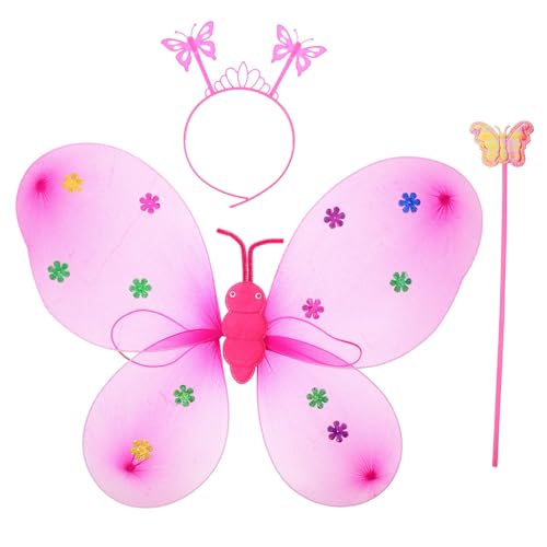 FRCOLOR 1 Satz Schmetterlingsfee Kostümset für Damen Glitzernde Schmetterlingsflügel Haarband Zauberstab für Karneval Cosplay Batterie FRCOLOR 1 Satz Schmetterlingsfee Kostümset für Damen Glitzernde Schmetterlingsflügel Haarband Zauberstab für Karneval Cosplay Batterie von FRCOLOR