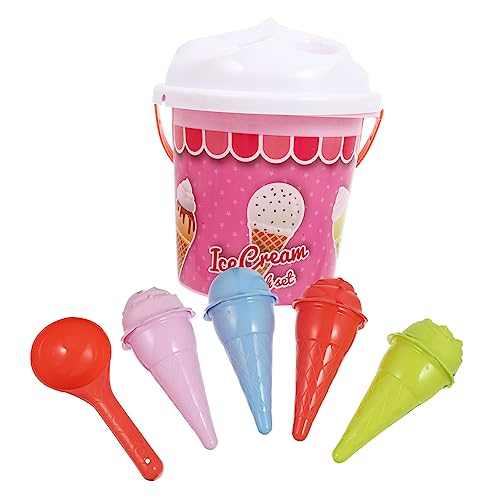 FRCOLOR 1 Satz Strandspielzeug für Lustiges Sandspielzeug mit Eimer und Förmchen für Strand Geeignet für Outdoorspaß Rot mit Zufälligen Eiscremefarben Zufällige Farbe Zufällige Farbe von FRCOLOR