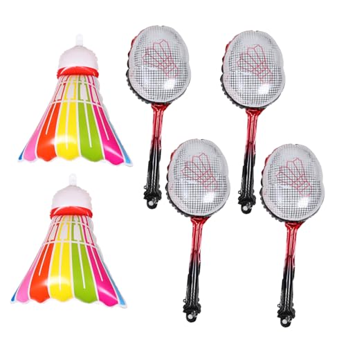 FRCOLOR 1 Satz Stylisches Badminton Ballon Set Aufblasbare Aluminium Folienballons für Sport Events Große Bunte Federbälle Rote Schläger Partydekorationen FRCOLOR 1 Satz Stylisches Badminton Ballon Set Aufblasbare Aluminium Folienballons für Sport Events Große Bunte Federbälle Rote Schläger Partydekorationen von FRCOLOR