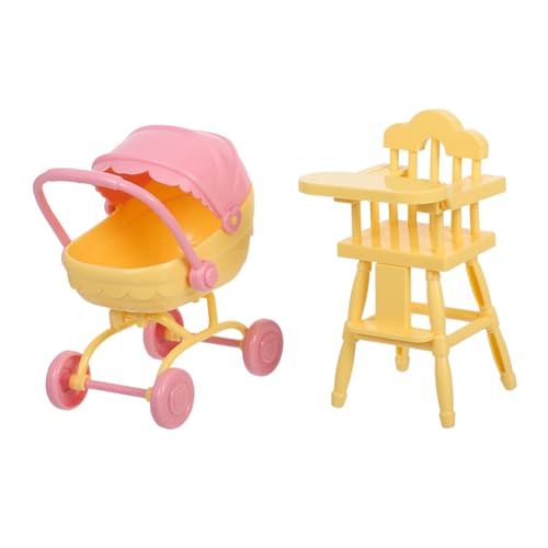 FRCOLOR 1 Satz Teiliges mit Hochstuhl und Kinderwagen Robuste Möbel für Fantasievolles für Ab Jahren von FRCOLOR