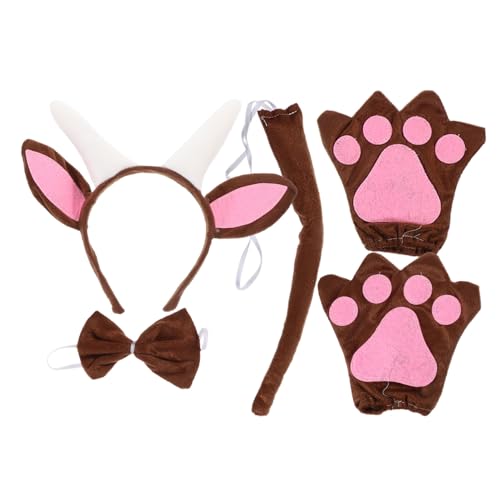 FRCOLOR 1 Satz Tierisches Set mit Ziegenohren und Fliege Einzigartiges Cosplay Kostüm für Frauen für Festivals und Maskeraden aus Sicherem Gefertigt Bequem und Auffällig von FRCOLOR