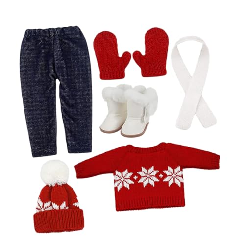 FRCOLOR 1 Satz Weihnachtsoutfit für Puppen mit Pullover Hose Mütze Handschuhen Schuhen und Schal Perfektes Zubehör für Festliche Anlässe und Kreative Spielmöglichkeiten FRCOLOR 1 Satz Weihnachtsoutfit für Puppen mit Pullover Hose Mütze Handschuhen Schuhen und Schal Perfektes Zubehör für Festliche Anlässe und Kreative Spielmöglichkeiten von FRCOLOR