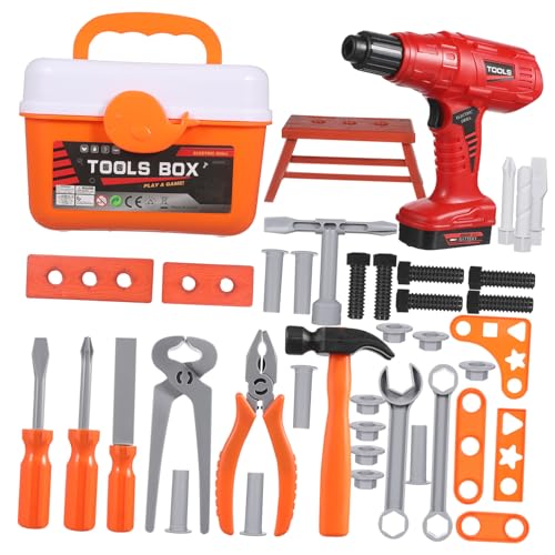 FRCOLOR 1 Satz Werkzeugkasten Set für Teiliges Set mit Elektrischem Bohrer Realistischem Werkzeug und Aufbewahrungsbox für Rollenspiele und Kreative Bauprojekte FRCOLOR 1 Satz Werkzeugkasten Set für Teiliges Set mit Elektrischem Bohrer Realistischem Werkzeug und Aufbewahrungsbox für Rollenspiele und Kreative Bauprojekte von FRCOLOR