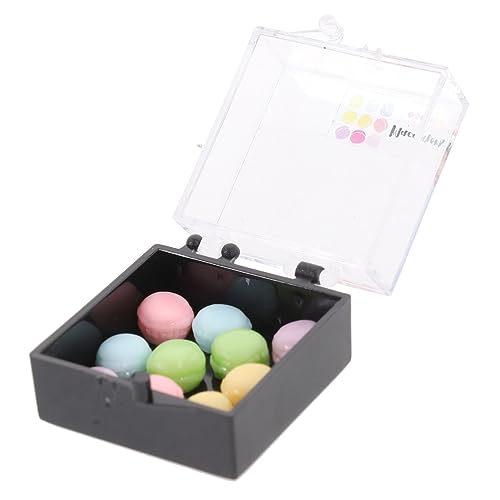 FRCOLOR 1 Schachtel Miniatur Macaron aus Realistische Puppenhaus Miniatur Mini Dessert Modell Detailreiche Fake Food Ornament für Puppenhaus Küche und DIY von FRCOLOR
