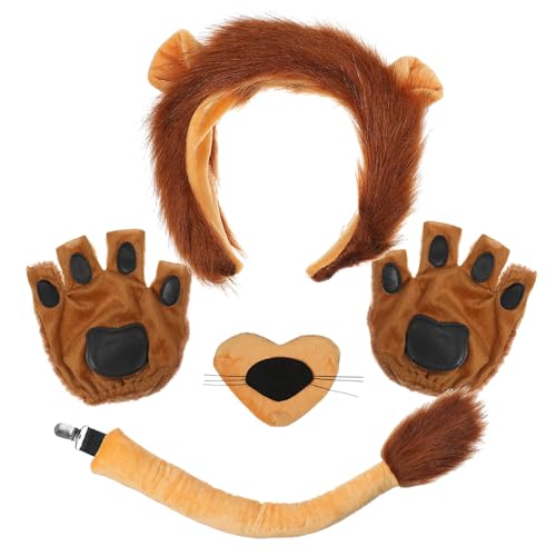 FRCOLOR 1 Set Löwen Zubehör Set Ohren Mähne Löwenkostüm Maskottchen Cosplay Löwenkostüm Zubehör Tier Für Löwen Löwenkostüm Babykostüme Pfotenkleid Indoor Haargarn FRCOLOR 1 Set Löwen Zubehör Set Ohren Mähne Löwenkostüm Maskottchen Cosplay Löwenkostüm Zubehör Tier Für Löwen Löwenkostüm Babykostüme Pfotenkleid Indoor Haargarn von FRCOLOR