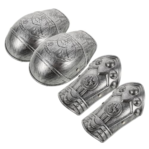FRCOLOR 1 Set Schulterschützer Cosplay Schulterschutz Schulterpanzer Cosplay Rollenspiel Armschienen Soldatenkostüm Kleine Party Cosplay Requisite Silberfarbener Kunststoff von FRCOLOR