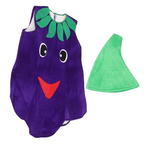 FRCOLOR 1 Set Schwamm Auberginenkostüm Cosplay Gemüse Auberginenkostüm Foto Requisite Auberginenkostüm Auberginen Rollenspielkostüm Halloween Kostüm von FRCOLOR