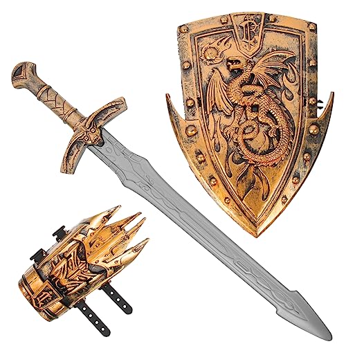 FRCOLOR 1 Set Spiel Und Schild Mittelalterliches Ritterkostüm Für Ritter Cosplay Zubehör Kits Mittelalterliches Ritterkostüm Outfits Schild Aus Kunststoff von FRCOLOR