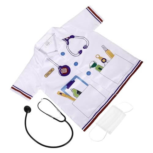 FRCOLOR 1 Set Verkleidungsset Für Mädchen Arzt Cosplay Kostüm Kleinkind Arztkittel Kleinkind Verkleidungskostüme Arztspielzeug Arztkittelkostüm Arztkostüm Für Nylon Weiß von FRCOLOR