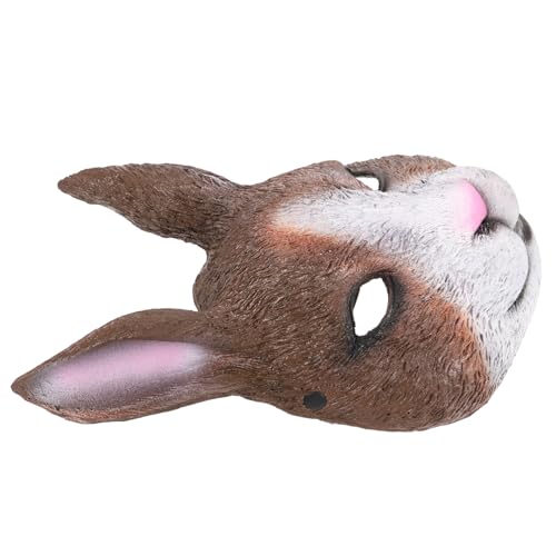 FRCOLOR 1 Stück Hasentiermaske Hasen-accessoires Maskerademaske Hasenkostüm Für Erwachsene Halbe Hasenmaske Ostermaske Cosplay-kostüm-maske Osterdeko Maskenstütze Pu-schaum von FRCOLOR