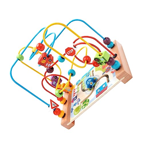 FRCOLOR 1 Stück Holzspielzeug für Multifunktionales Bead Maze mit Glatten Sicheren Oberflächen Fördert Kognitive Fähigkeiten und Greiftraining für Kleinkinder und Vorschulkinder von FRCOLOR