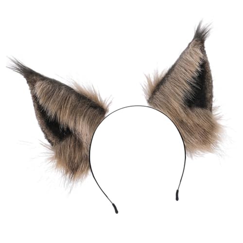 FRCOLOR 1 Stück Kätzchen Ohr Haarband Plüsch Kopfschmuck für Festivals Handgefertigter Katzenohren Haarreif für Damen Bequem und Attraktiv als für Freundinnen von FRCOLOR