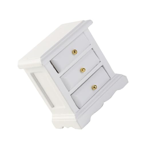 FRCOLOR 1 Stück Miniatur Nachttisch Holz Puppenhaus Möbel mit Schublade Dekoration für DIY Mini Häuser Stylisches und Kompaktes Design für Kinderzimmer von FRCOLOR