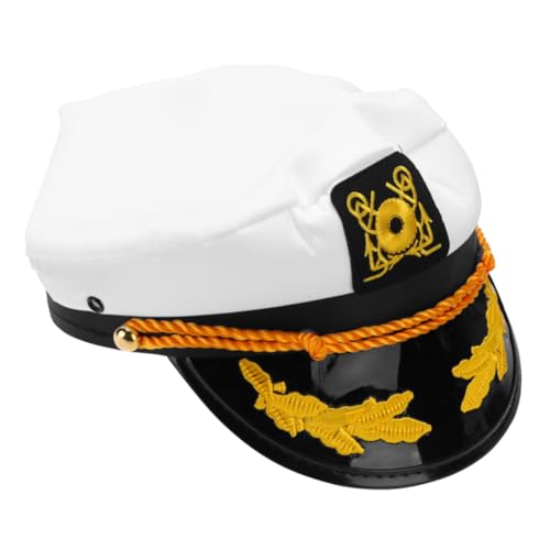 FRCOLOR 1 Stück Navy Cap Captain Captain Seeleute Erwachsene Hüte Für Männer Stolz Hut Captain Hut Individuelle Mütze Nautisch Haken Marine Erste Seemannshut Piratenhut Uv von FRCOLOR