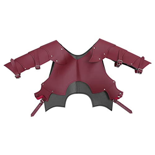 FRCOLOR 1 Stück PU Kostüm Schulterpanzer für Herren Rote PU Schulterrüstung für Cosplay und Bühnenaufführungen Passend für Krieger Kostüm Events und Partys von FRCOLOR