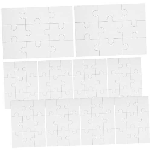 FRCOLOR 10 Blatt Teiliges Blanko Puzzle aus Papier und Holz Stabile DIY Puzzle Blanks zum Bemalen Großes Teil Kreatives Malen und Basteln für Fördert Feinmotorik und Fantasie von FRCOLOR