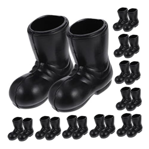 FRCOLOR 10 Paare Mini Weihnachtsstiefel Miniatur Santa Claus Schuhe Weihnachtsdeko Figuren Puppenhaus Zubehör für DIY Tischdekoration von FRCOLOR