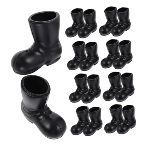 FRCOLOR 10 Paare Miniatur Weihnachtsmann Stiefel Miniatur Schuhe aus Robustem Abs Weihnachtliche Deko für Puppenhaus DIY Desktop Ornament Mini Weihnachtsfiguren Zubehör von FRCOLOR