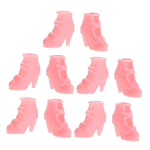 FRCOLOR 10 Paare Puppen High Heels Puppenschuhe mit Hohem Absatz Passgenaue Miniature Schuhe für Puppen zum Ankleiden bei Party Hochzeit Alltag von FRCOLOR
