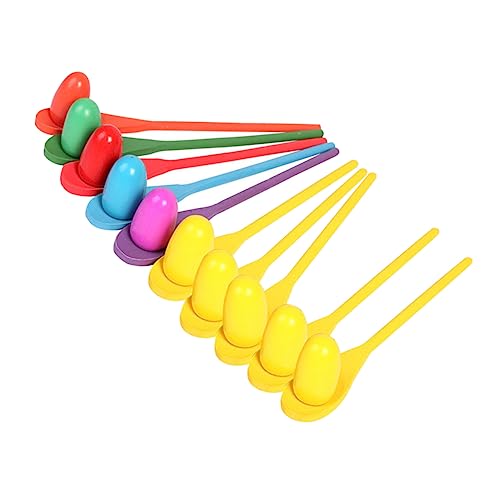 FRCOLOR 10 Sätze Teiliges Holz Löffel Eier Balancespiel Sensory Integration Trainingsspielzeug für Bunte Farben Robustes Material Geeignet für Kindergarten Outdoor und Indoor Partyspiele von FRCOLOR