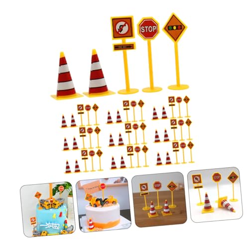 FRCOLOR 10 Sätze Teiliges Verkehrsschilder Spielset Bunte Miniatur Straßenverkehrszeichen Leicht Transportierbare Lernspielzeuge für Kreatives Rollenspiel und Verkehrskenntnisse von FRCOLOR